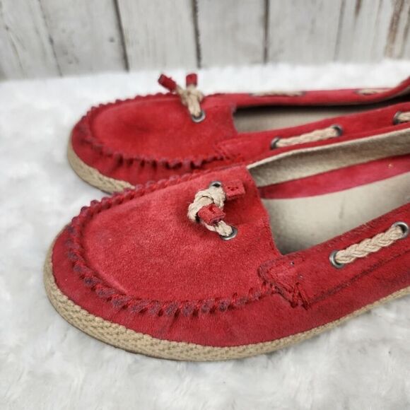 UGG Suede Moccasin Flats Red Size 5 - Picture 5 of 9